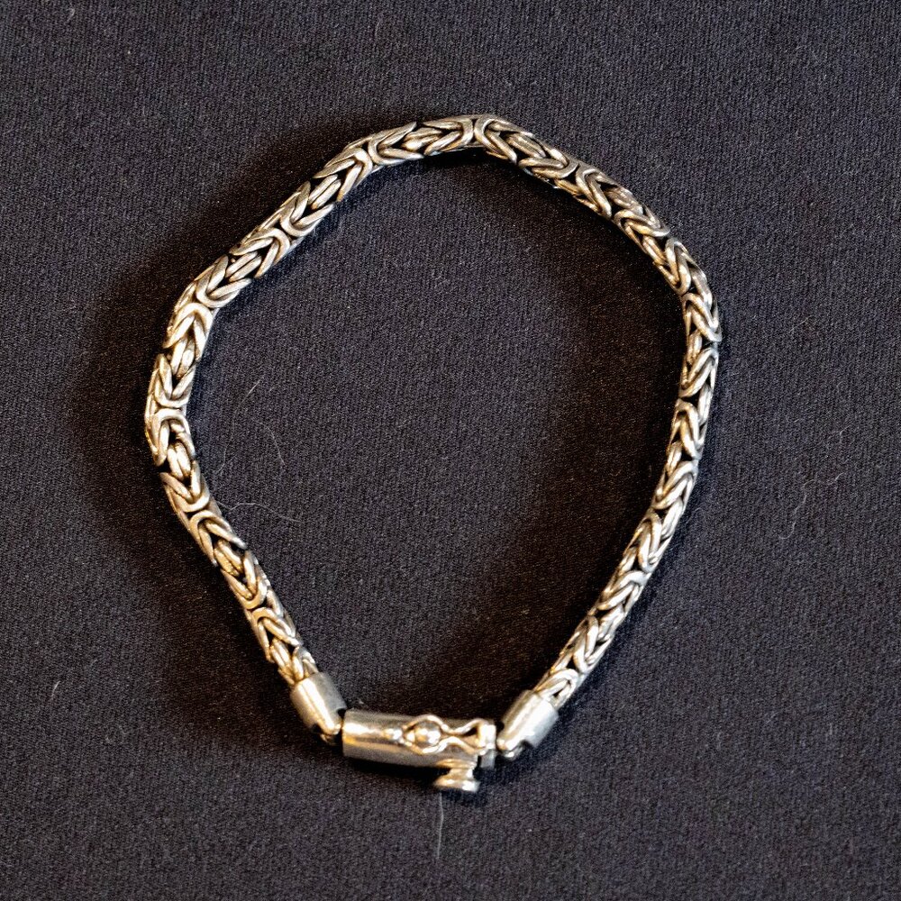 Handmade 4 mm Solid 925 Sterling Silver BYZANTINE Chain Bracelet